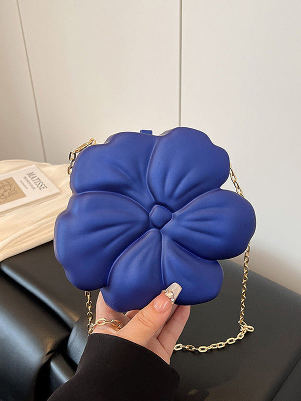 Chains Flower Shape Shiny Crossbody Bags