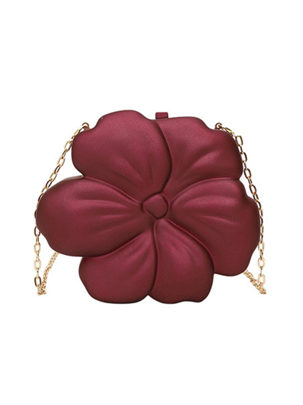 Chains Flower Shape Shiny Crossbody Bags