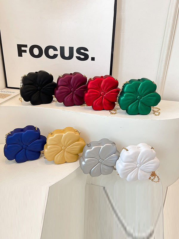 Chains Flower Shape Shiny Crossbody Bags