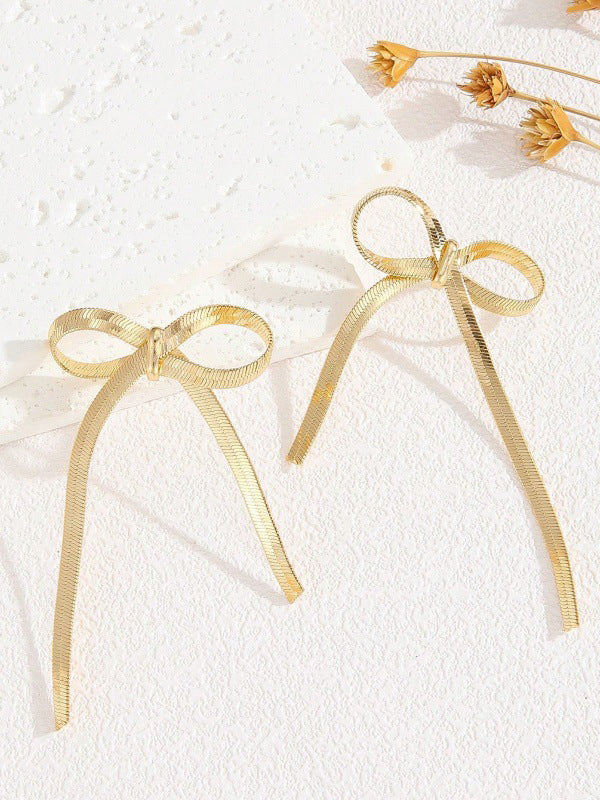 Bowknot Solid Color Drop Earrings