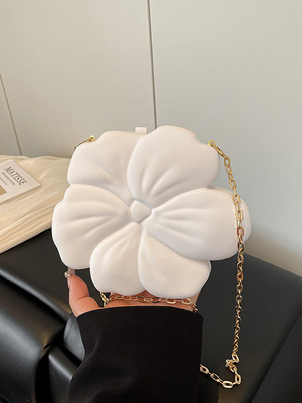 Chains Flower Shape Shiny Crossbody Bags