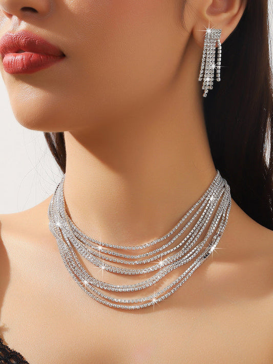 Layered Drop Earrings Necklaces Accessories