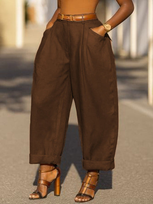 Loose Wide Leg Solid Color Split-Joint Pants Trousers
